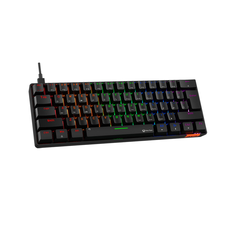 Meetion MT-MK005 60% Blue switch Arabic Wired Mechanical Keyboard - Black