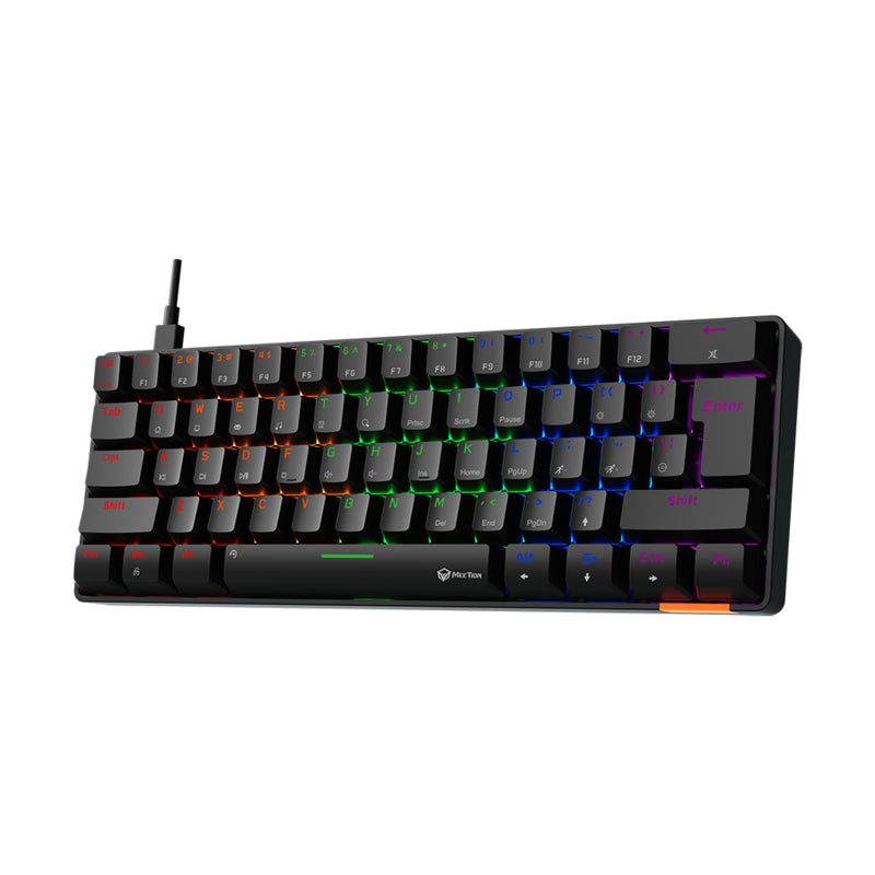 Meetion MT-MK005 60% Blue switch Arabic Wired Mechanical Keyboard - Black