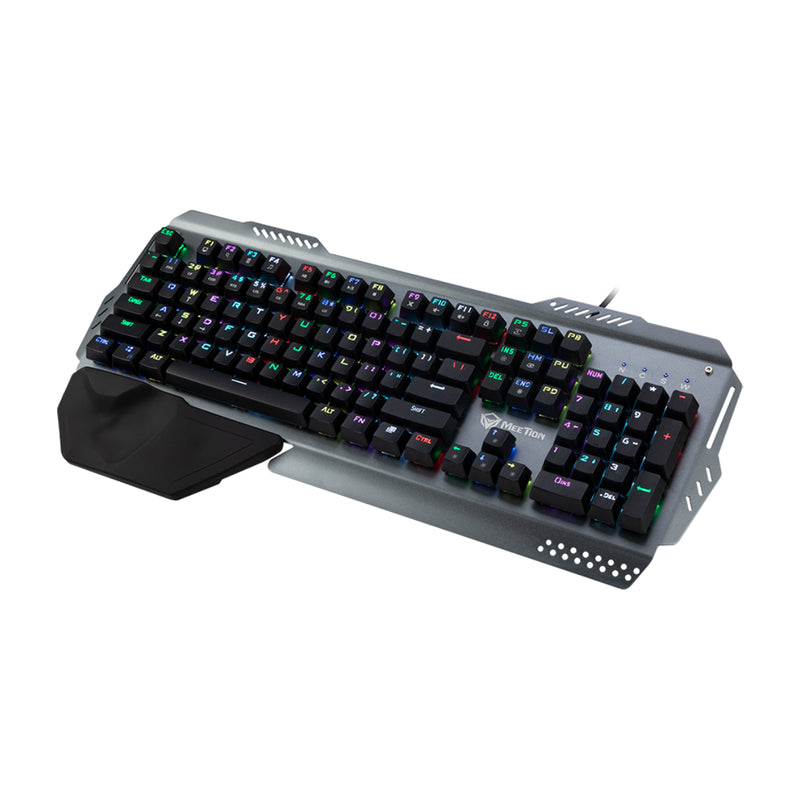 Meetion MK20 Anti ghosting Metal Blue switch Arabic Grey Wired Mechanical Keyboard - Grey