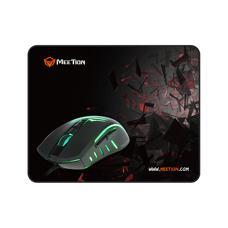 Meetion C011 (2 IN 1) Mouse And Mouse Pad Gaming Combo Kits - Black