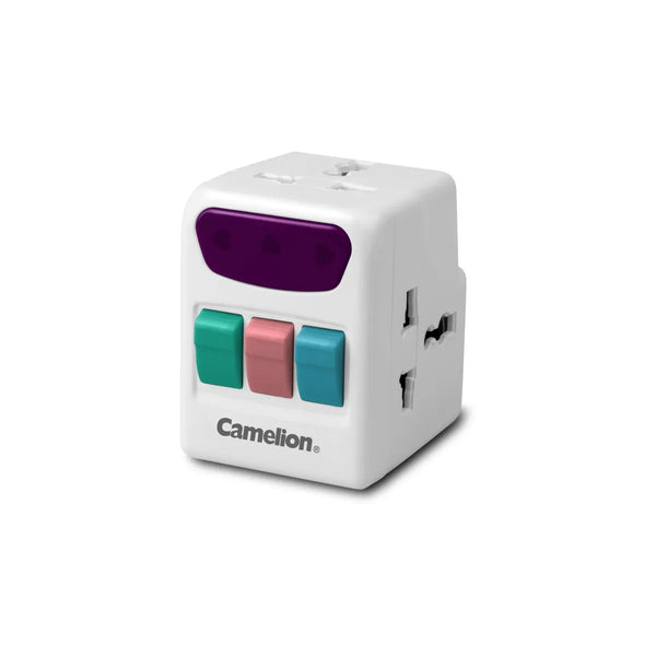 Camelion Universal Adapter 3 Sockets (CMS-G140-CBH) - White