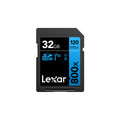 بطاقة Lexar® عالية الأداء 32 جيجابايت SDHC™/SDXC™ UHS-I 800x من سلسلة BLUE - سوداء