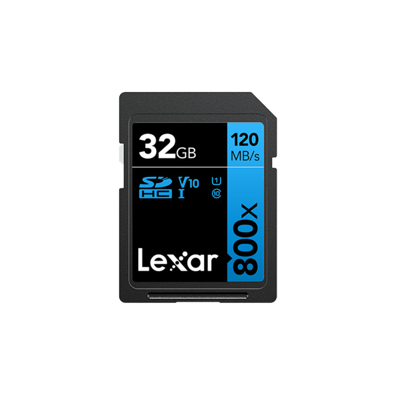 Lexar® High-Performance 32GB 800x SDHC™/SDXC™ UHS-I Card BLUE Series - Black