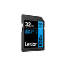 بطاقة Lexar® عالية الأداء 32 جيجابايت SDHC™/SDXC™ UHS-I 800x من سلسلة BLUE - سوداء
