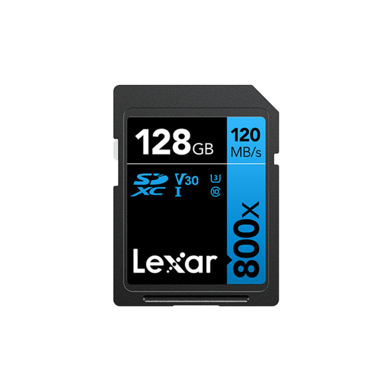 Lexar® High-Performance 128GB 800x SDHC™/SDXC™ UHS-I Card BLUE Series - Black