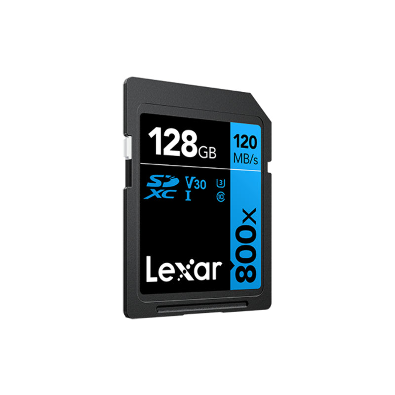 Lexar® High-Performance 128GB 800x SDHC™/SDXC™ UHS-I Card BLUE Series - Black