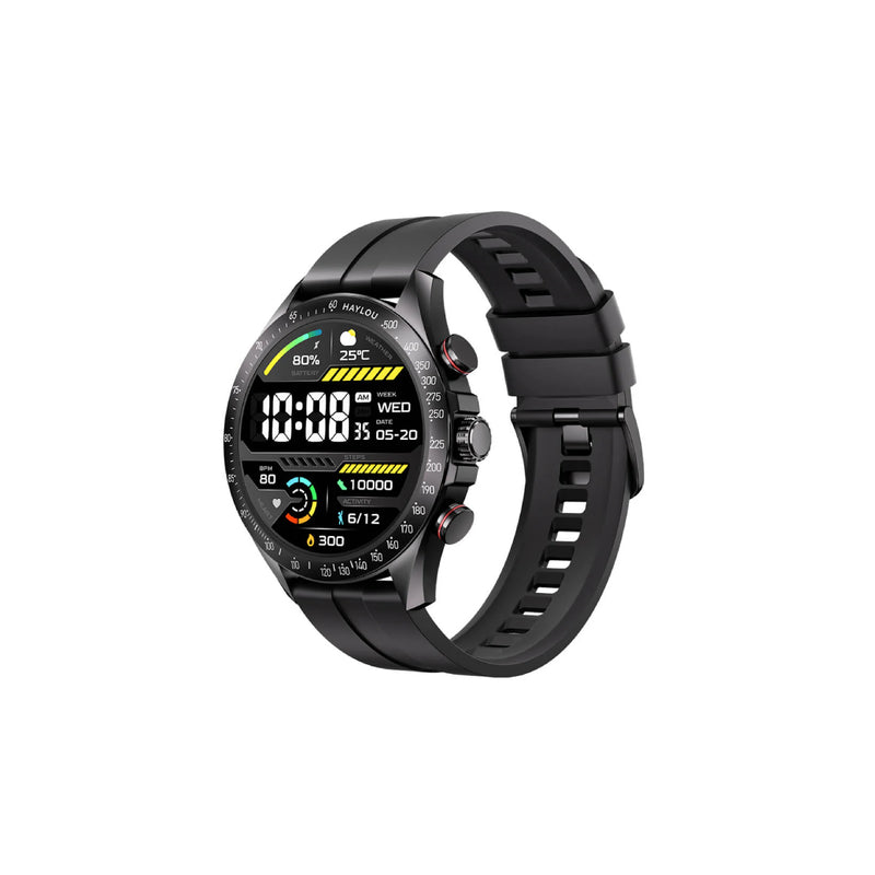 HAYLOU Solar Pro Smart Watch 1.43" AMOLED Display Bluetooth Phone Call Smartwatch Monitor IP68 Waterproof Fitness Watches 128MB - Black