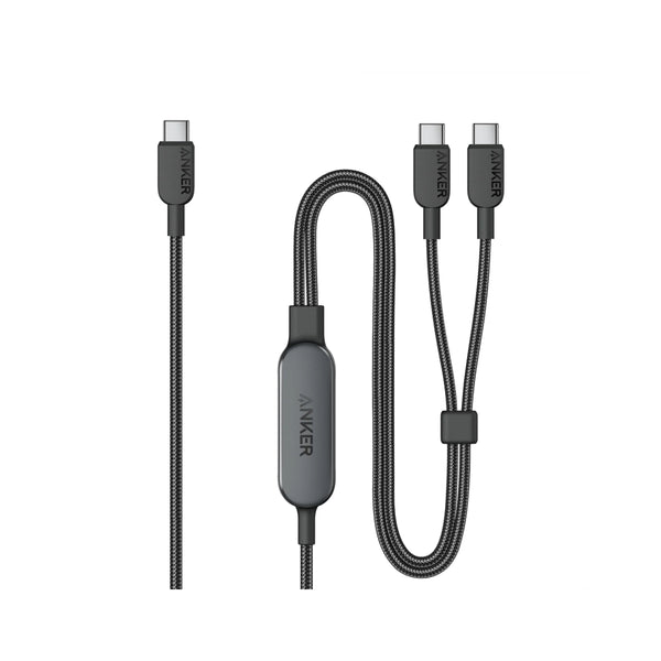 Anker 2-IN-1 USB-C to USB-C Cable (4ft, 140w) - A8895H11 - Black