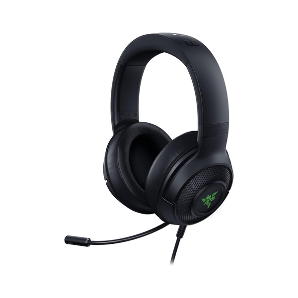 Razer Kraken V3 X Gaming Headset, 7.1 Surround Sound, Triforce 40mm Drivers, Hyper Clear Bendable Cardioid Mic, Chroma RGB Lighting, PC -Black