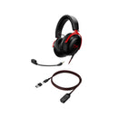 HyperX Cloud III Wired Gaming Headset PC PS5 Xbox Series X S Angled 53mm Drivers DTS Memory Foam Durable Frame Ultra-Clear - Black/Red