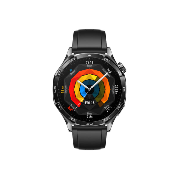 Huawei Watch GT5 with 46mm 1.43" AMOLED, fast and accurate health tracking,  Fluor elastomer Strap - Vili-B19F - Black