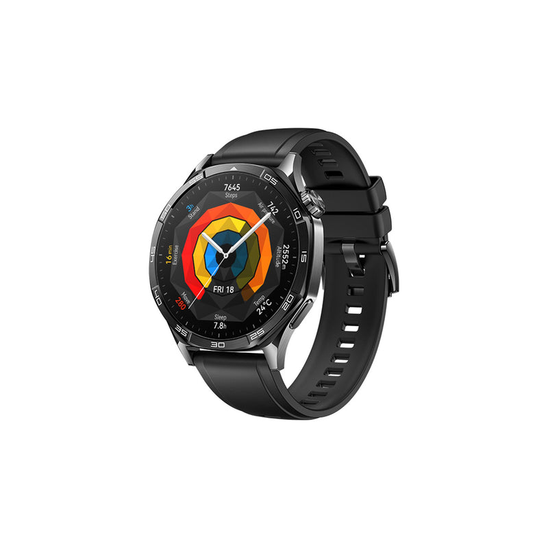 Huawei Watch GT 5 with 46mm 1.43" AMOLED, fast and accurate health tracking,  Fluor elastomer Strap - Vili-B19F - Black