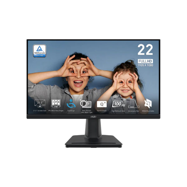 MSI Pro MP225 Eye-care 21.45 inch FHD IPS 100Hz Gaming Monitor - Black