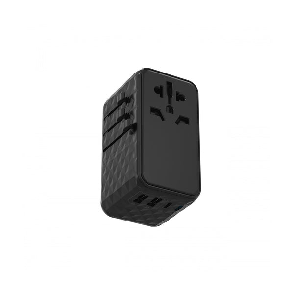 Powerology Universal Adapter 140W X2 Type C port and X2 USB A 15W port - Black