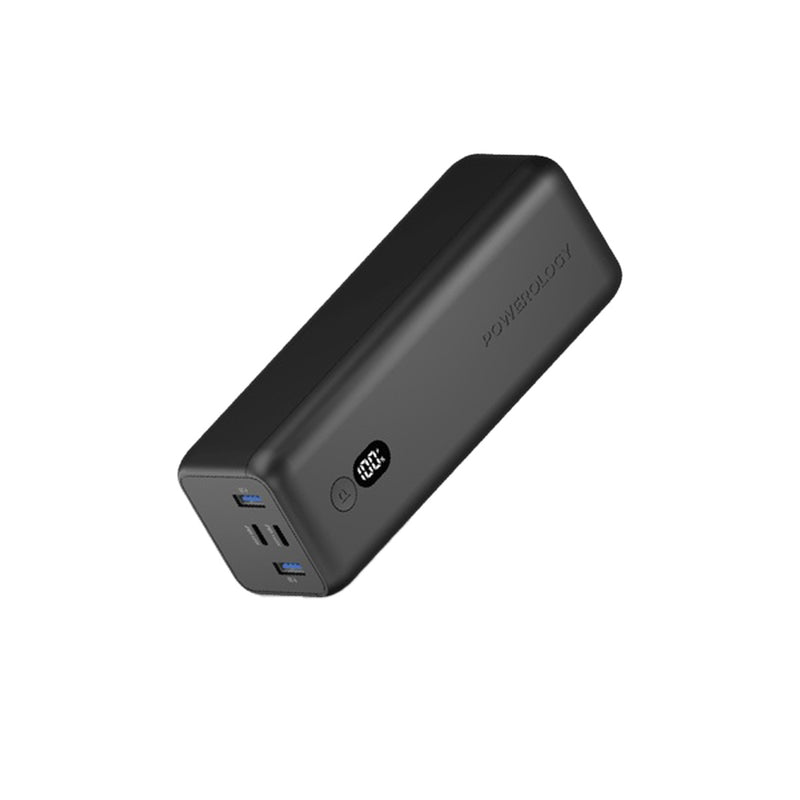 Powerology Onyx 30000mAh Dual USB-C Super Compact Power Bank - Black