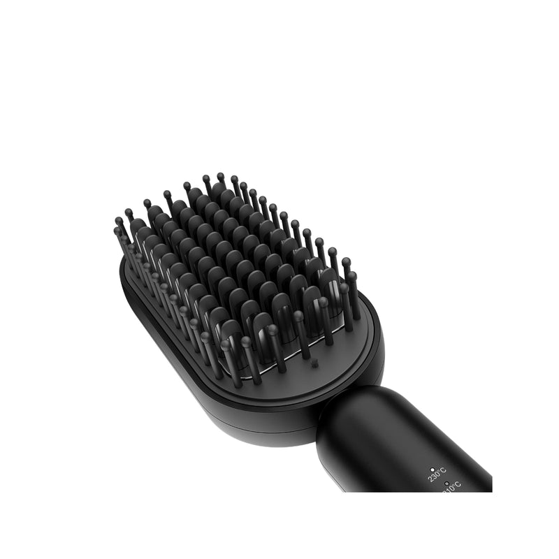 Rush Brush S3 Lite Power of A Straightener With Ease of A Brush, MCH Heater For Fast Heat Up - Black