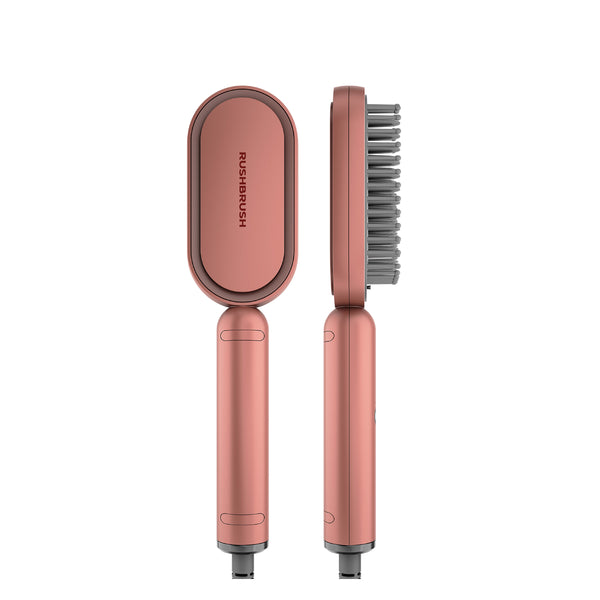 Rush Brush S3 Lite Power of A Straightener With Ease of A Brush, MCH Heater For Fast Heat Up - Rose Gold