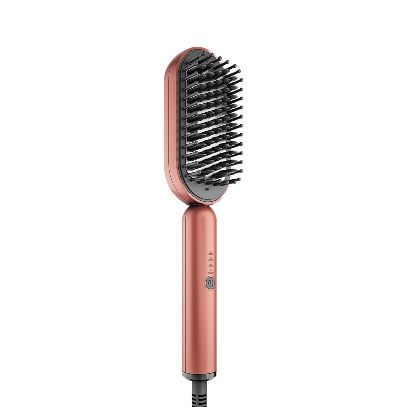 Rush Brush S3 Lite Power of A Straightener With Ease of A Brush, MCH Heater For Fast Heat Up - Rose Gold