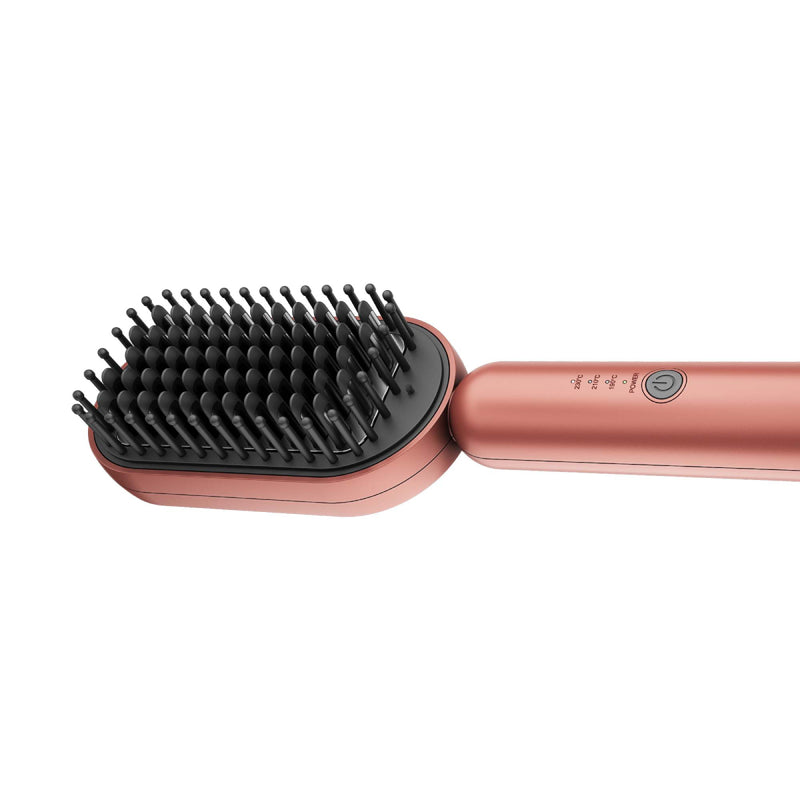 Rush Brush S3 Lite Power of A Straightener With Ease of A Brush, MCH Heater For Fast Heat Up - Rose Gold