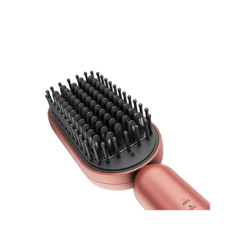 Rush Brush S3 Lite Power of A Straightener With Ease of A Brush, MCH Heater For Fast Heat Up - Rose Gold