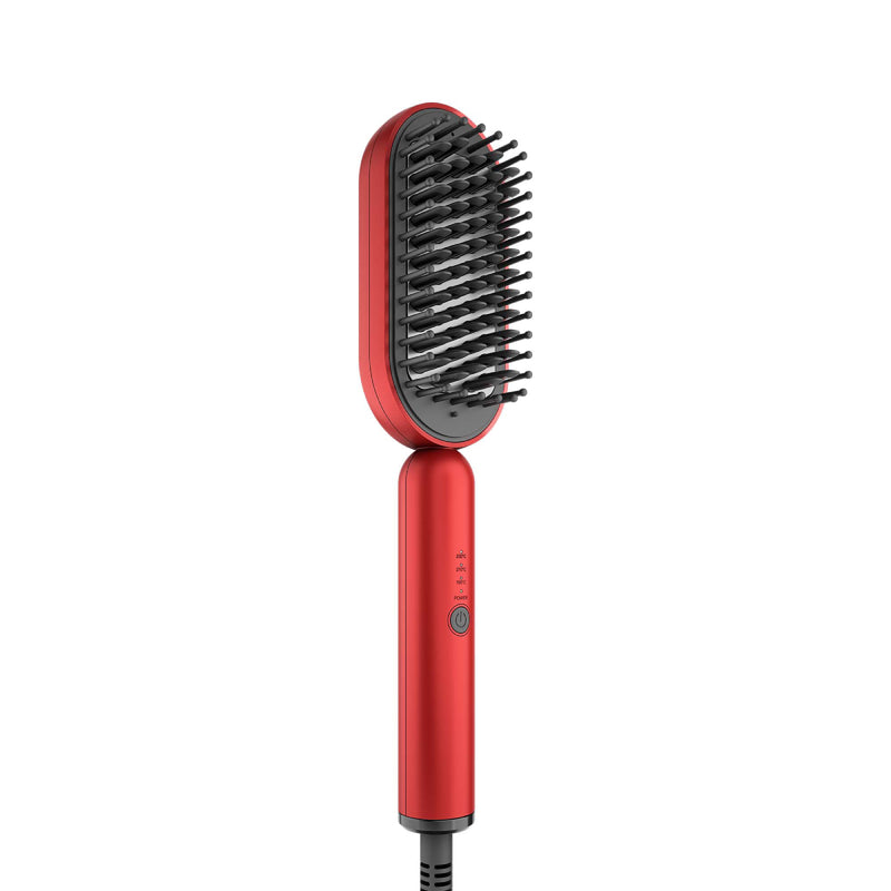 Rush Brush S3 Lite Power of A Straightener With Ease of A Brush, MCH Heater For Fast Heat Up - Red