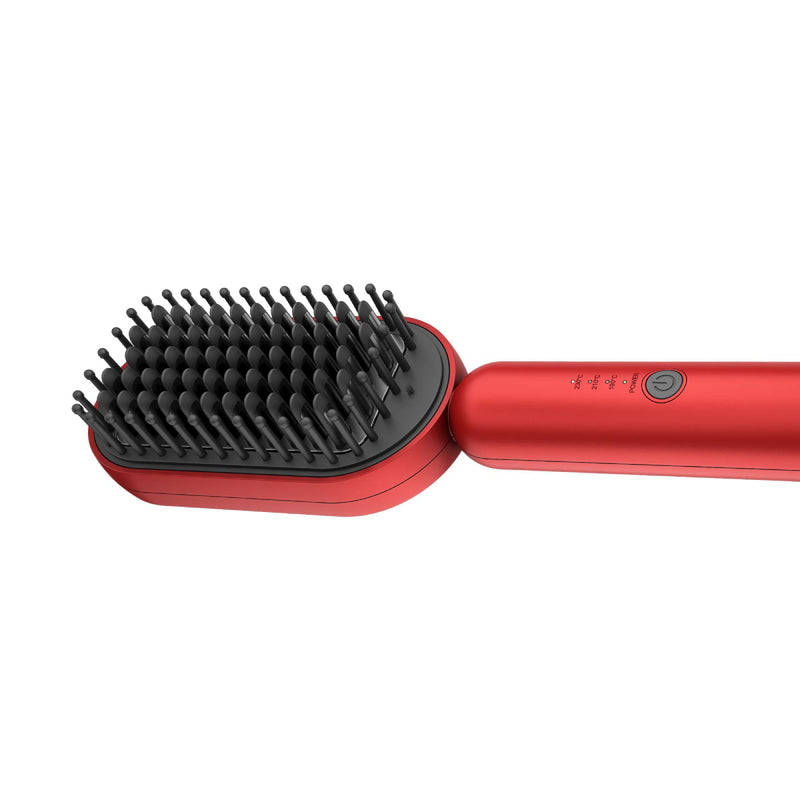 Rush Brush S3 Lite Power of A Straightener With Ease of A Brush, MCH Heater For Fast Heat Up - Red