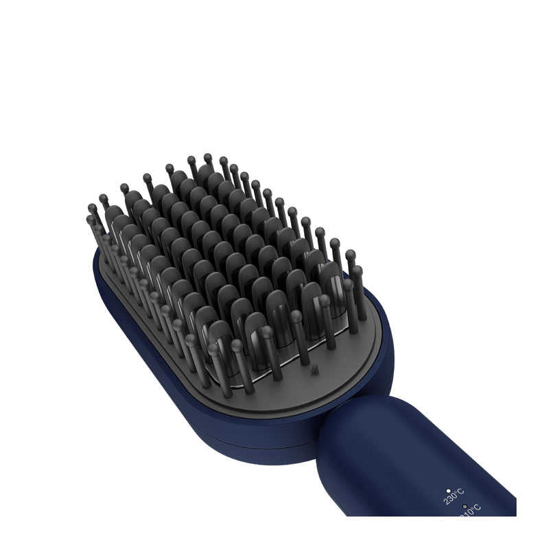 Rush Brush S3 Lite Power of A Straightener With Ease of A Brush, MCH Heater For Fast Heat Up - Navy