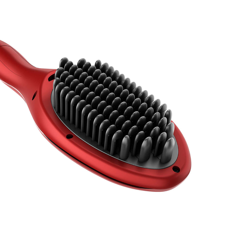 Rush Brush S3  Hair Straightening Brush, Fast Heat Up, Automatic Shut-Off - Red