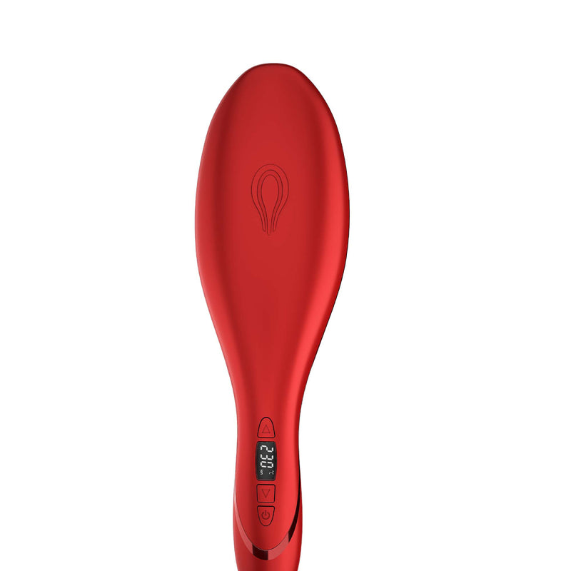 Rush Brush S3  Hair Straightening Brush, Fast Heat Up, Automatic Shut-Off - Red