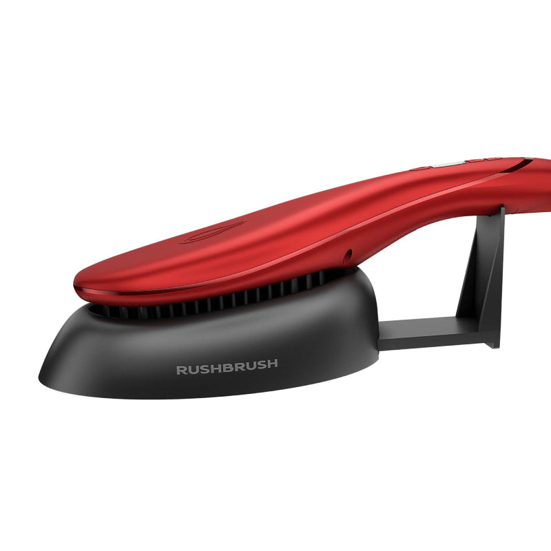 Rush Brush S3  Hair Straightening Brush, Fast Heat Up, Automatic Shut-Off - Red