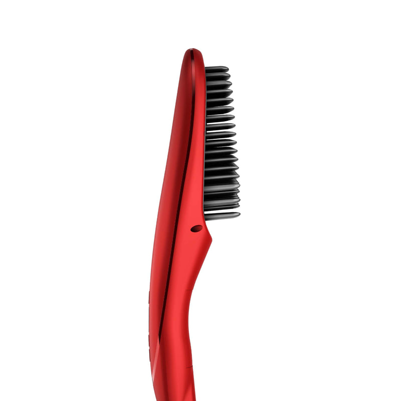 Rush Brush S3  Hair Straightening Brush, Fast Heat Up, Automatic Shut-Off - Red