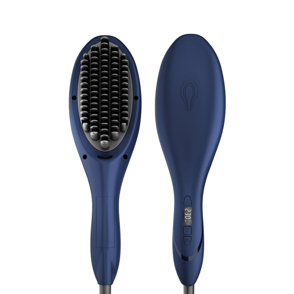 Rush Brush S3  Hair Straightening Brush, Fast Heat Up, Automatic Shut-Off - Navy Blue