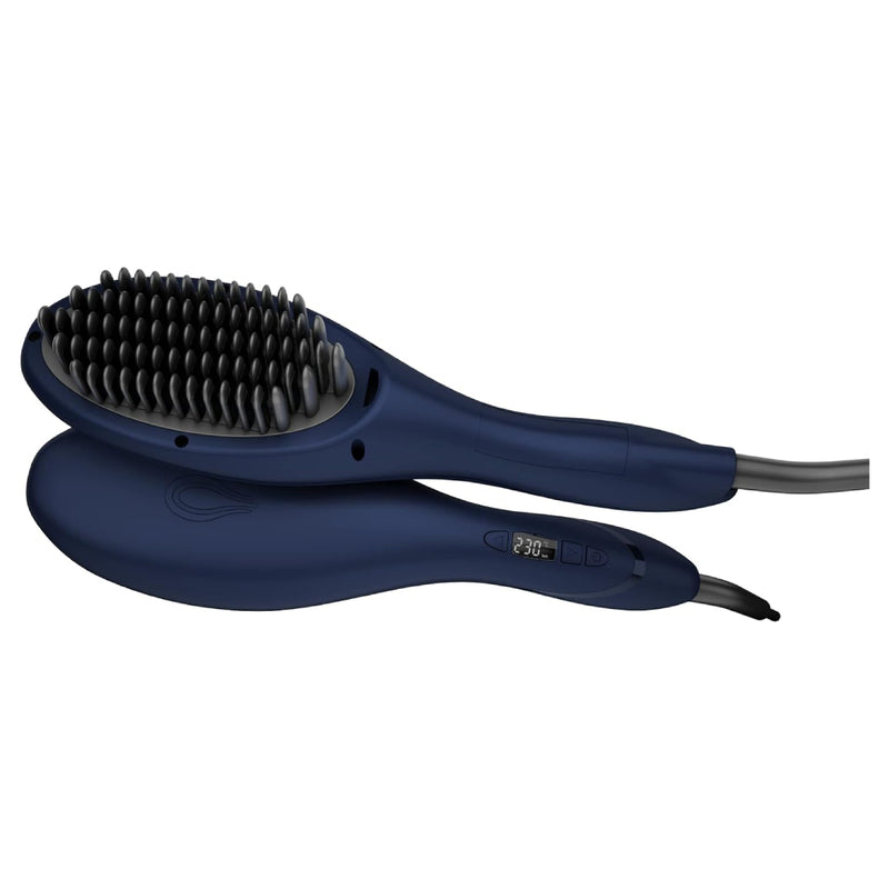 Rush Brush S3  Hair Straightening Brush, Fast Heat Up, Automatic Shut-Off - Navy Blue