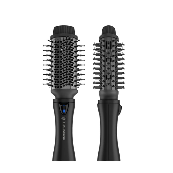 Rush Brush 4 in 1 hair styler, 4 Styling Heads For Different Hairstyles, 3 Heat/2 Speed Settings 1200 Watt - Black