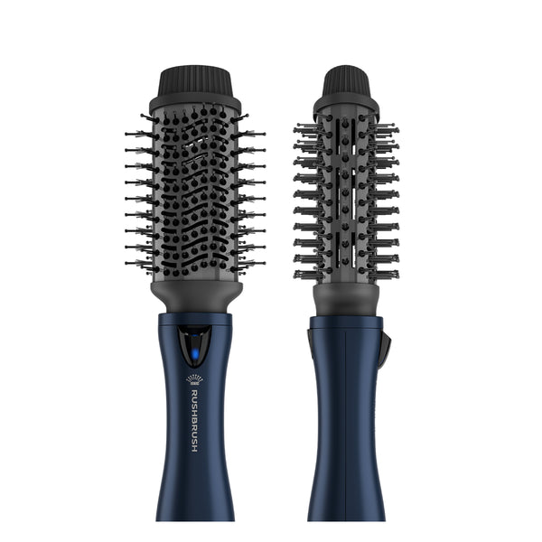 Rush Brush 4 in 1 hair styler, 4 Styling Heads For Different Hairstyles, 3 Heat/2 Speed Settings 1200 Watt - Navy Blue