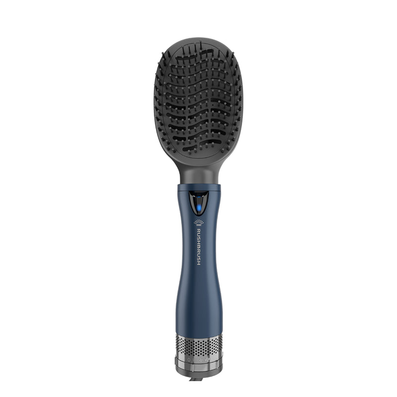 Rush Brush 4 in 1 hair styler, 4 Styling Heads For Different Hairstyles, 3 Heat/2 Speed Settings 1200 Watt - Navy Blue