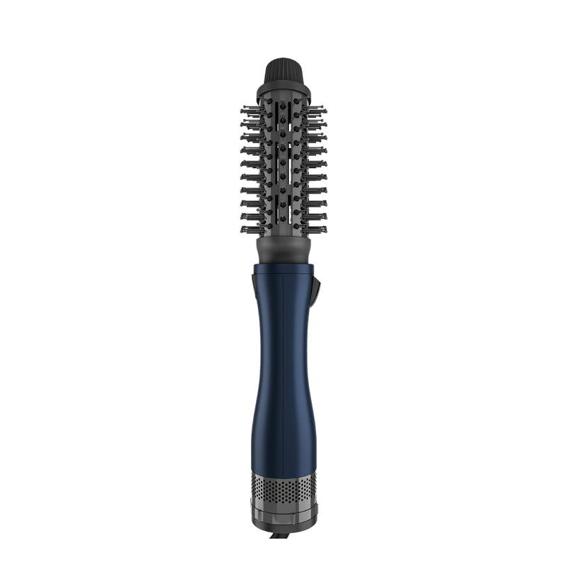 Rush Brush 4 in 1 hair styler, 4 Styling Heads For Different Hairstyles, 3 Heat/2 Speed Settings 1200 Watt - Navy Blue