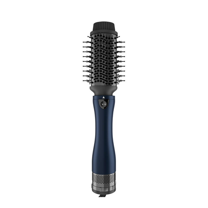 Rush Brush 4 in 1 hair styler, 4 Styling Heads For Different Hairstyles, 3 Heat/2 Speed Settings 1200 Watt - Navy Blue