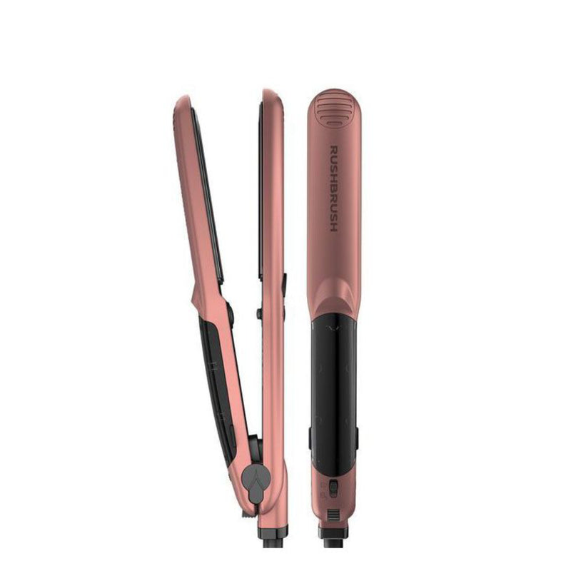 Rush Brush X5 Steamer Hair Straightener, Tourmaline , 235C , 6 Heat Level , Nano tech - Rose Gold