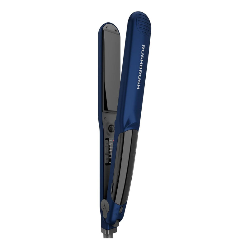 Rush Brush X5 Steamer Hair Straightener, Tourmaline , 235C , 6 Heat Level , Nano tech - Navy Blue