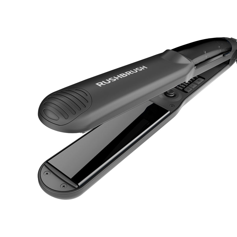 Rush Brush X5 Steamer Hair Straightener, Tourmaline , 235C , 6 Heat Level , Nano tech - Black