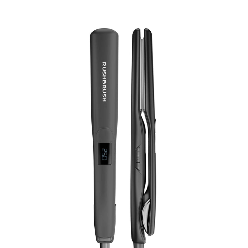 Rush Brush X2 Max Hair straightener, MCH Heater For Fast Heat Up, Automatic Shut-Off - Black