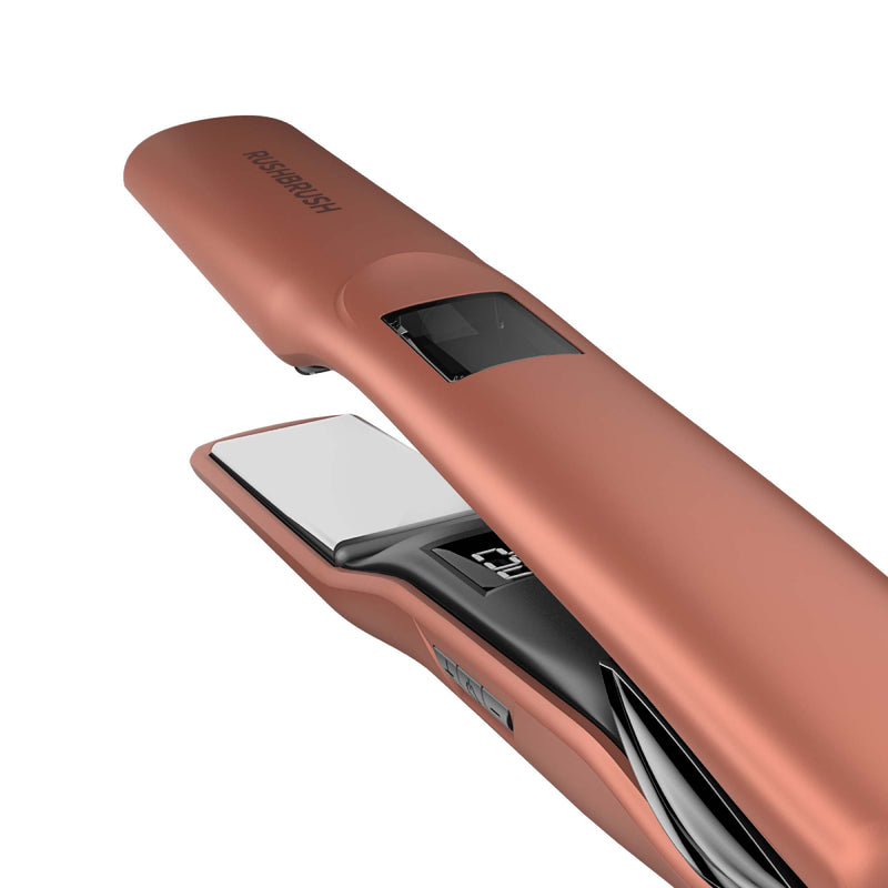 Rush Brush X2 Max Hair straightener, MCH Heater For Fast Heat Up, Automatic Shut-Off - Rose Gold