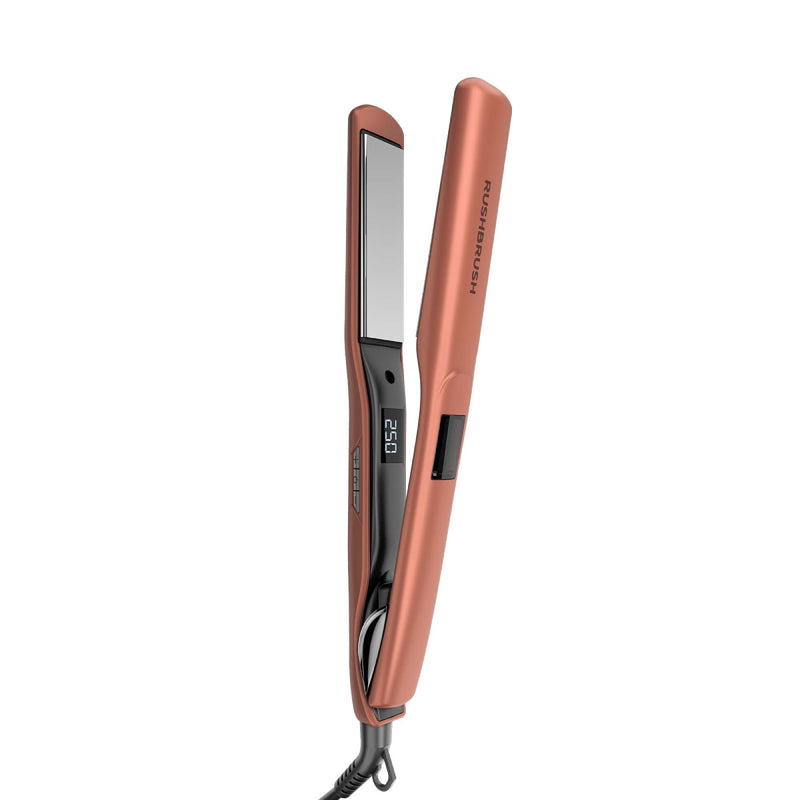 Rush Brush X2 Max Hair straightener, MCH Heater For Fast Heat Up, Automatic Shut-Off - Rose Gold