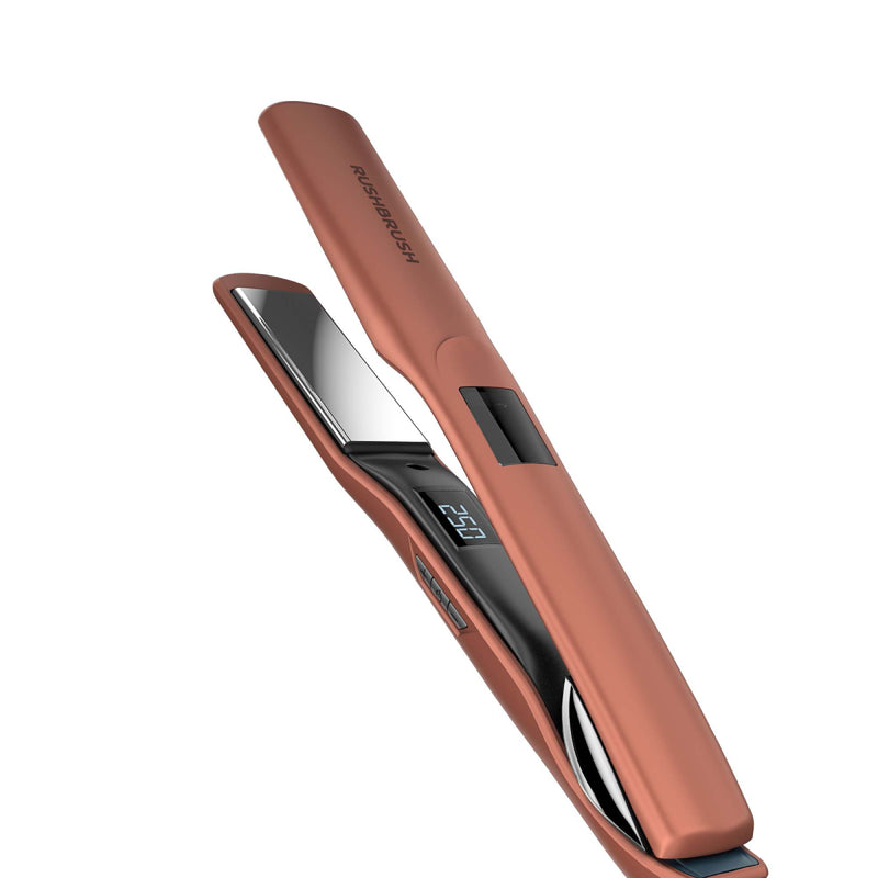 Rush Brush X2 Max Hair straightener, MCH Heater For Fast Heat Up, Automatic Shut-Off - Rose Gold