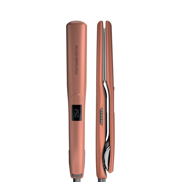 Rush Brush X2 Max Hair straightener, MCH Heater For Fast Heat Up, Automatic Shut-Off - Rose Gold