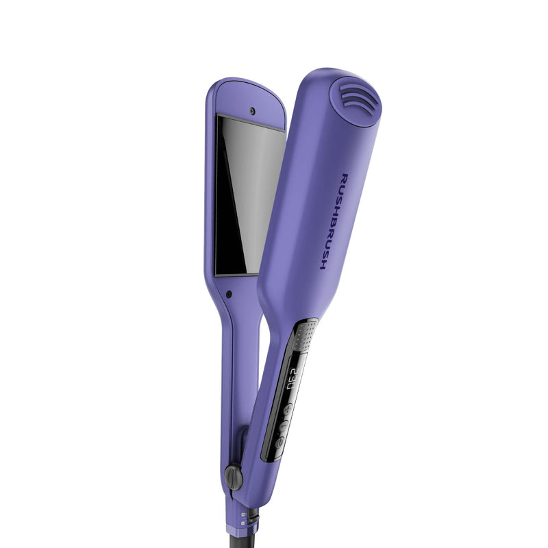 Rush Brush X1 Wide Straightener, LED screen, Auto shutdown, Safety lock - Purple