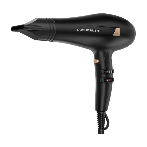 Rush Brush D3 Pro Hair Dryer, Cool Shot To Lock In Your Look, 2300 Watt - Black