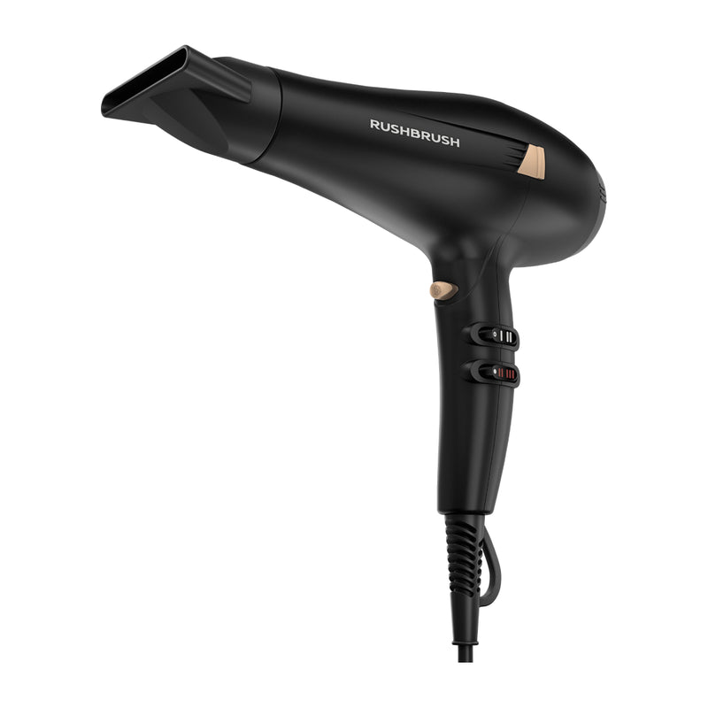 Rush Brush D3 Pro Hair Dryer, Cool Shot To Lock In Your Look, 2300 Watt - Black