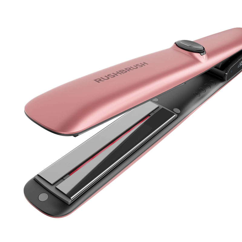 Rush Brush X6 Plus Hair Straightener, 4 MCH heaters, Automatic Shut-Off - Rose Gold